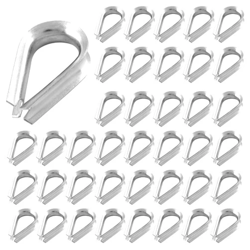 Rierdge 30Pcs M6 304 Stainless Steel Wire Rope Thimble Rigging for 7/32