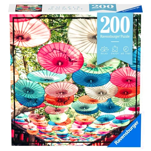 Ravensburger Puzzle Moment: Umbrellas - 200 Piece Jigsaw Puzzle for Kids & Adults | Unique, Perfect Interlock | Vibrant, Glare-Free Design | Made with FSC-Certified Wood | Quality Entertainment Time