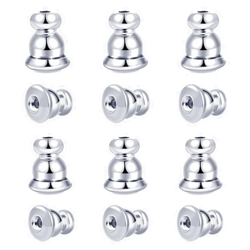 LOADR Locking Earring Backs for Studs,925 Silver Earrings Back for Studs Secure,Hypoallergenic Earring Backs Apply to Earring Backs for Droopy Ears (6 Pairs)