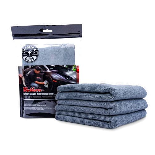 Chemical Guys MIC35203 Workhorse Professional Grade Microfiber Towel, Gray (Safe for Car Wash, Home Cleaning & Pet Drying Cloths) 16