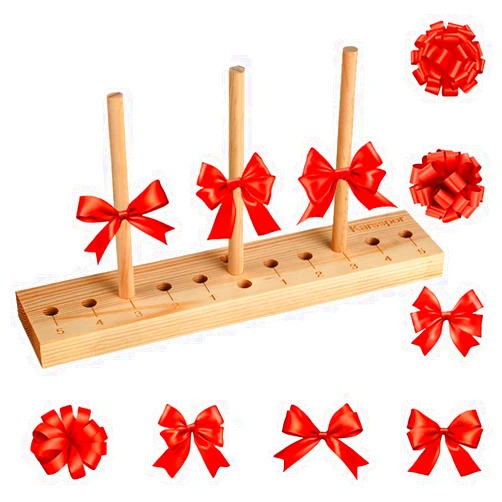 Karsspor Bow Maker Bow Making Tool for Ribbon, Wooden Wreath Bow Maker for Making Gift Bows, Wrist Corsages, Party Decorations, Hair Bows, Holiday Wreaths(with Instructions)