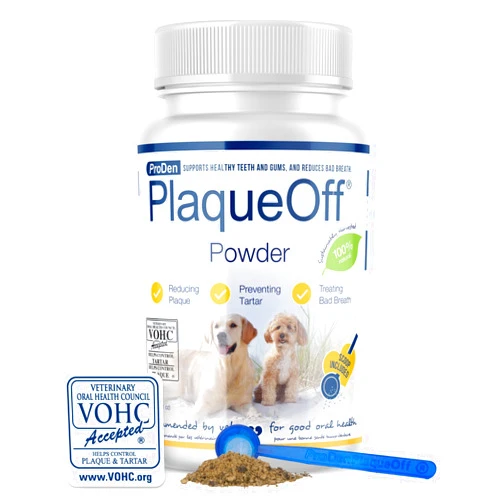 ProDen PlaqueOff Powder for Pets - Cat & Dog Breath Freshener - Plaque & Tartar Remover for Pet Oral Care - Supports Healthy Mouth for Dogs - 60g