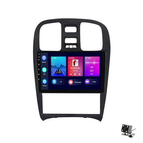 ADMLZQQ for Hyundai Sonata Fe 2004-2012 Car Stereo Radio Car-Play Android Auto,9 Inch Touch Screen 2 Din GPS Sat Navi Multimedia with Bluetooth 4G+Wifi+Backup Camera+SWC+Mirror Link,Y1 1+16g