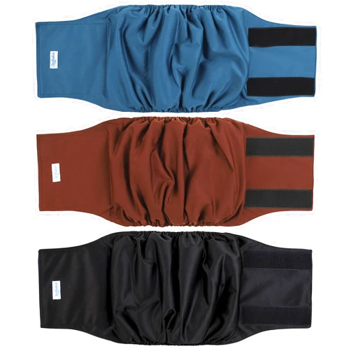 Leekalos Male Dog Diapers (3 Pack), High Absorbing Dog Belly Bands for Male Dogs, Washable Reusable Dog Male Wraps (Black, Blue, Coffee, X-Small)