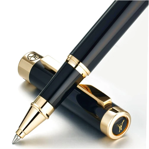 MCNTEIK Black Rollerball Pen With 24K Gold Finish, Luxury Grade Craftsmanship Pen, Schmidt 888F Ink Refill, Exquisite Men's And Women's Gift Pen Set, Professional, Writing, Executive,Office, Nice Pen
