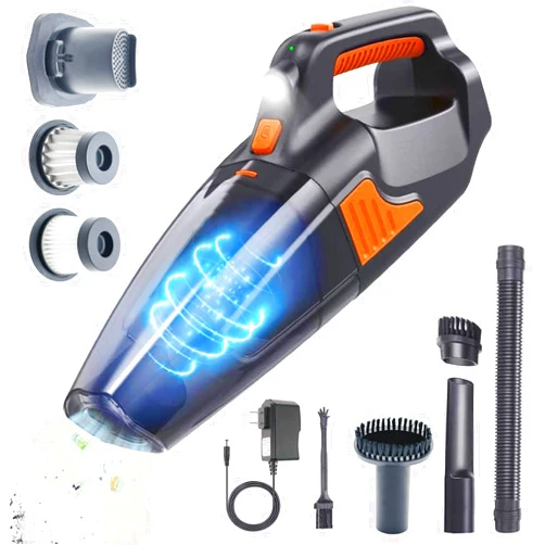 Fedemer Hand held Vacuum Cleaner, Hand Vacuum 16000PA Powerful Suction Cordless Cordless Rechargeable Vacuum, for Car Home Bedroom Office Cleaning with LED Light