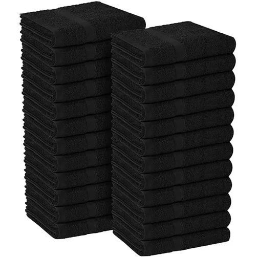 Generic Salon Towels – 24 Pack Brown Hand Towels 100% Cotton Spa Towels – 16x27 inches Highly Absorbable Facial Towels (Black)