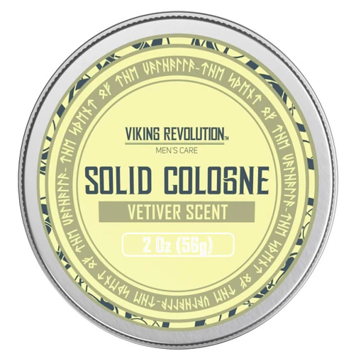 Viking Revolution Vetiver Mens Solid Cologne Men 2 Oz - Men Solid Perfume with Vetiver Cologne for Men - Balm Cologne for Mens Cologne Balm Travel Cologne Wax (1 pack, Vetiver)