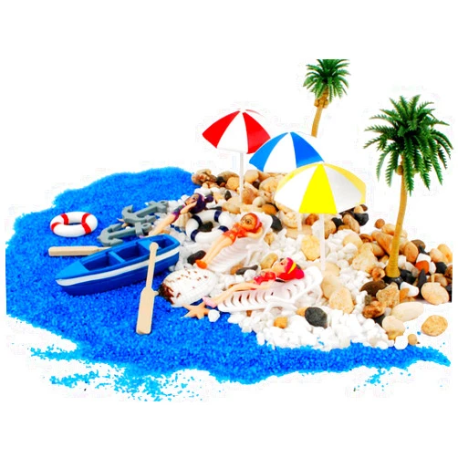 NWFashion 20PCS Seaside Beach Accessories Statues for Fariy Garden, Dollhouse Scenery