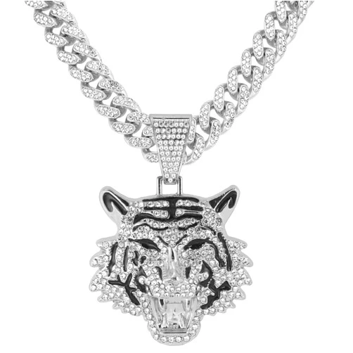 GuoShuang Cuban Link Chain for Men Women with Pendant,miami Ice Out Diamond Cuban Link Necklace Hip Hop Jewelry