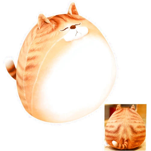GOOC 12 Inch Orange Striped Tabby Cat Stuffed Animal Round Fat Plush Hugging Pillow Stuffed Cat Doll Plushie Gift for Kids and Lovers