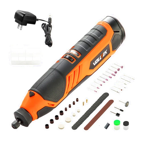 VOLLTEK 12V Cordless Rotary Tool Kit, 7 Variable Speeds, Powerful Engraver, Sander, Polisher, 100 Easy Change Accessories, Craft Tool for Handmade and DIY