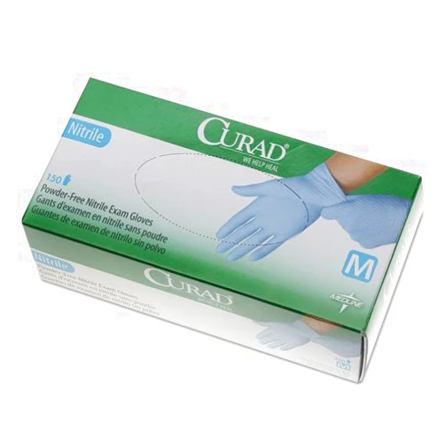 Curad CUR9315 Nitrile Exam Glove, Powder-Free, Medium, 150/Box