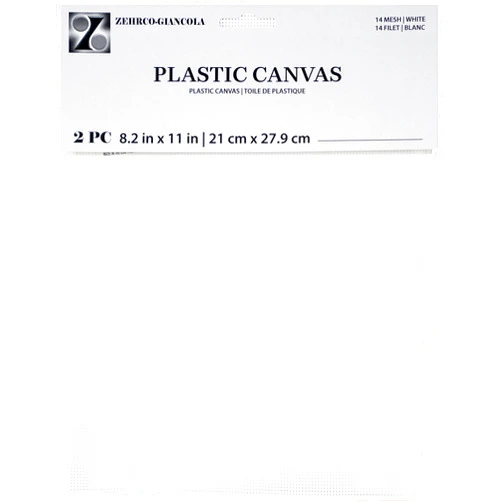 Zehrco-Giancola Perforated Plastic Canvas 14ct 8.25x11 2/Pk-White