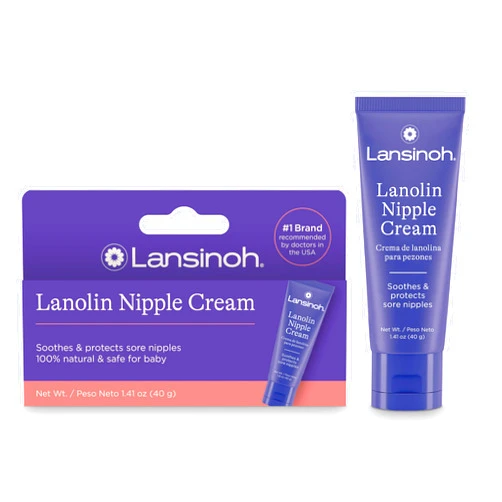 Lansinoh Lanolin Nipple Cream Safe for Breastfeeding Baby, 100% Natural Nipple Butter for Mom, Breastfeeding Essentials, 1.41 Ounces