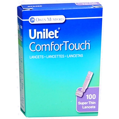 Owen Mumford Owen-Mumford Owen Mumford AT0465 Unilet ComforTouch Lancet, μLtra Thin, 30G, Purple (Pack of 100)