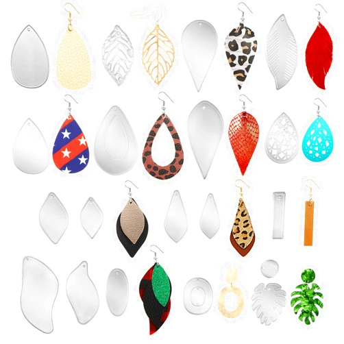 Boao 19 Pieces Earring Cutting Dies Leather Teardrop Earrings Die Cuts Leaf Shape Metal Die Cuts for Making DIY Crafts