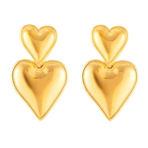 Spiritlele Trendy Gold Knot Heart Earrings for Women Colored Drop Dangle Statement Earrings Chunky Link Earring Jewelry