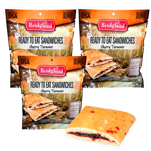 Bridgford MRE Cherry Turnover - Ready to Eat Survival Food Storage - 3 Pack - Shelf-Stable, Nutritious Hiking & Camping Food - Ideal for Emergency Kits, Outdoor Adventures & Long-Term Storage