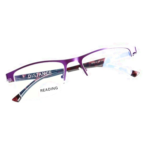 FONHCOO Bifocal Reading Glasses for Women Men, Metal Half Frame Blue Light Blocking Readers Anti UV/Glare/Eyestrain