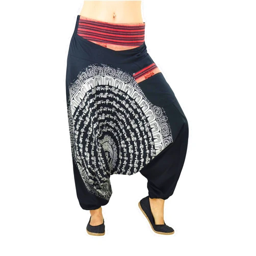virblatt - harem pants men & harem pants women | cotton | aladdin pants hippie pants drop crotch pants genie pants rave