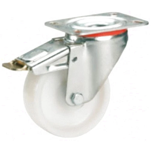 Dörner + Helmer 732141 Polyamide Swivel Castor with Locking Wheels 80 x 30 mm/Panel 100 x 85 mm