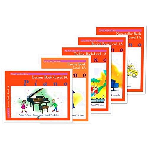 By Willard A. Palmer (Author), Morton Manus (Author), Amanda Vick Lethco (Author) & 0 more Alfred's Basic Piano Library: Level 1A Books Set (5 Books) - Lesson 1A, Theory 1A, Technic 1A, Recital 1A, Notespeller 1A
