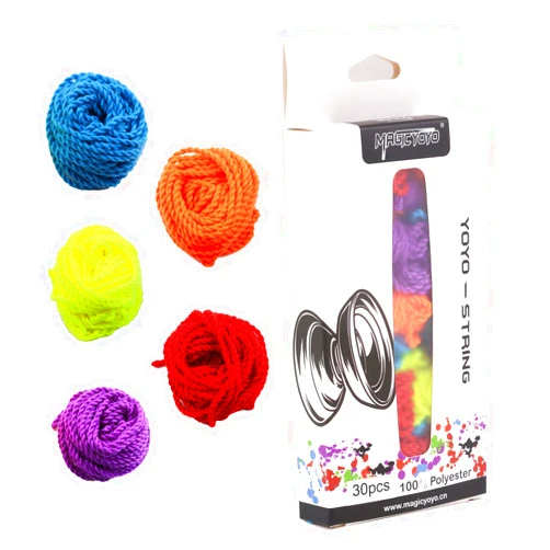 MAGICYOYO 30 Pack Professional Yoyo String for Responsive Yo-yo & Unresponsive, 100% Polyester Yoyos Strings Replacement for Plastic, Metal Yo-Yos ( Blue, Green, White, Yellow, Orange Kit Mixed)