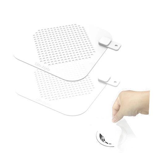 OKeanu Bathroom Accessories Hair Catcher Shower Drain Covers Protector Silicone Bathtub Hair Stopper,Home Protectors with Sucker Water Trap Sink Cover for Bathroom,Kitchen,Laundry,RV - 2 Pack,White