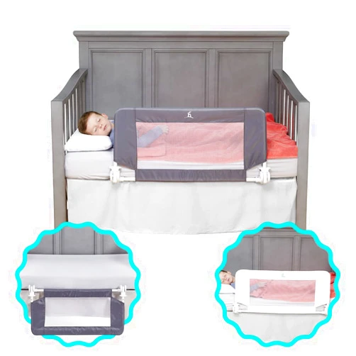 hiccapop Convertible Crib Bed Rail for Toddlers | Crib Rail Guard, Toddler Bed Rail for Crib | Baby Bed Rail Guard with Reinforced Anchor Safety