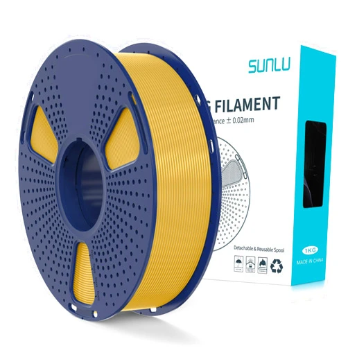 SUNLU PLA+2.0 3D Printer Filament, Upgrade PLA+ Filament 1.75mm, Tougher and Stronger, Neatly Wound PLA Plus Filament, Dimensional Accuracy +/-0.02mm, 1KG Spool(2.2lbs), Gold