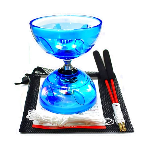 HenMerry Diabolo Chinese Yoyo Set ,Triple Bearing Diabolo Chinese Yo-yos Juggling Toys Colorful LED Diabolo with Diablo Sticks, Diabolo String&Net Bag, Easier Start/ Faster/ Stable&Lasts Longer (LED)