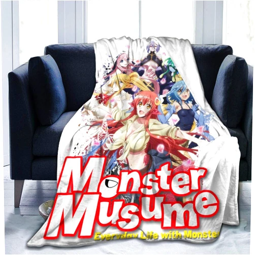 AVANMIX Anime Monster Musume Blanket Lightweight Warm Flannel Blankets for Bed Sofa Living Room Decor 60