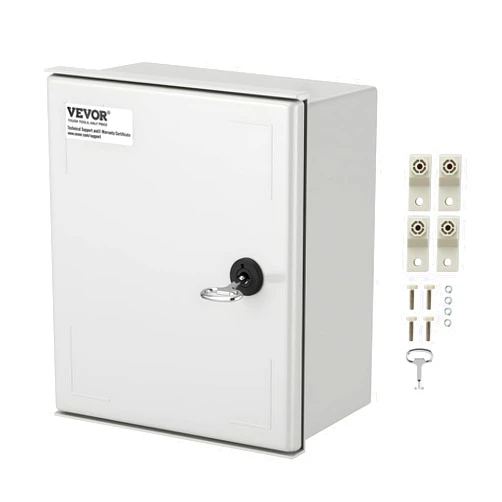 VEVOR Electrical Enclosure Box, 12'' ×10'' ×6'', Fiberglass Junction Box, IP66 Waterproof & Dustproof, Outdoor Electrical Box, with Mounting Plate