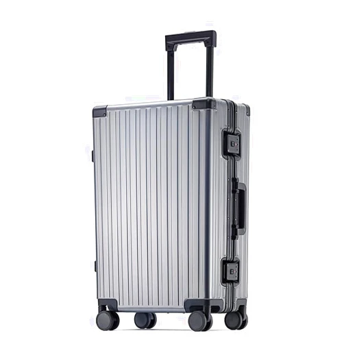 ZMY All Aluminum Magnesium Carry On Luggage With 360 Roller Spinner Wheels TSA Lock Hard Shell Zipperless Suitcases (Grey, 29-Inch)