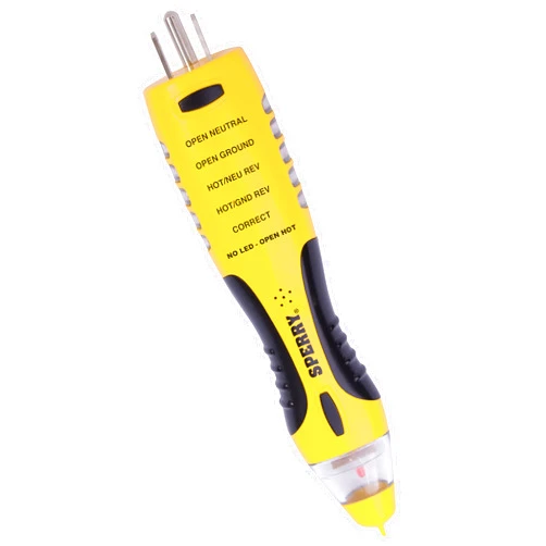 Sperry Instruments VD7504GFI DualCheck 2-in-1 Non-Contact Voltage Detector + GFCI Outlet Circuit Analyzer, 360° Visual & Audible Indicators, 50-1000V AC, 250 lb. Crush Rating