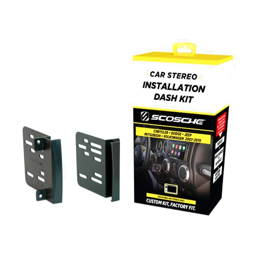 Scosche CR1291B Double DIN Radio Install Dash Kit Compatible with Select 2007-19 Chrysler, Dodge, Jeep, Mitsubishi and VW Vehicles - Car Stereo Install Kit - See Fit Guide in Images to Verify Vehicle