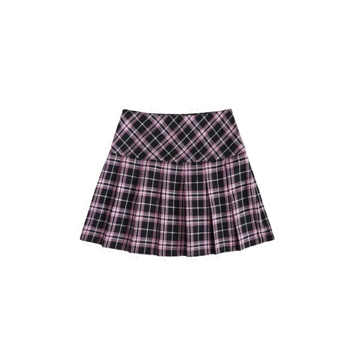 WDIRARA Pleated Skirts for Women Y2k Mini Skirt High Waist A-Line Uniform Skorts Plaid Cheer Skort