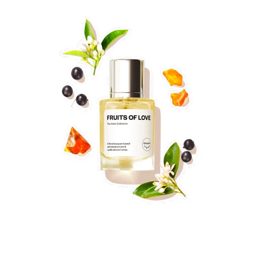 Dossier Fruits of Love - Eau de Parfum for Women - 50ml / 1.7oz - Sweet Fruity Floral Scent with Notes of Blackcurrant, Rose & Vanilla - Clean, Vegan, Long-Lasting Perfume