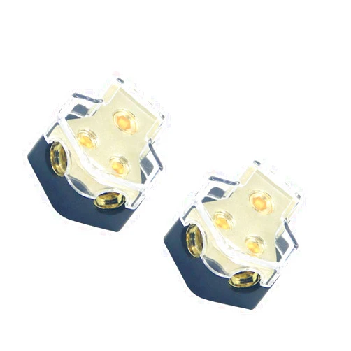 ZOOKOTO 0/2/4 Gauge in 4/8/10 Gauge Out Amp Power Distribution Block Car Audio Splitter 2 Way Outputs Power Distributor Block Fuse Holder 2Pcs