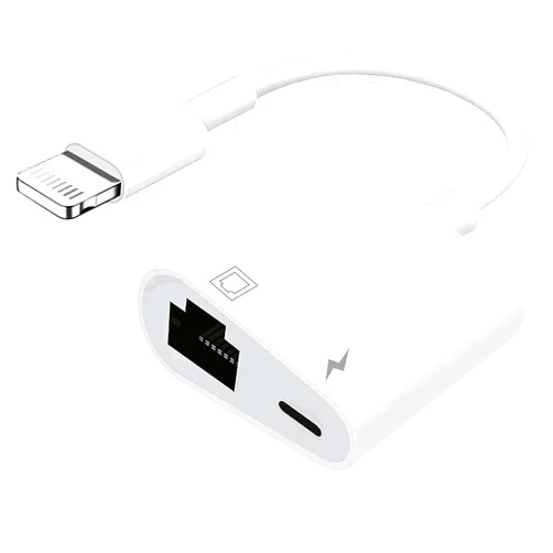 RICHUPON Lightning to Ethernet Adapter with Charging，[Apple MFi Certified] RJ45 to Lightning Ethernet LAN Network Adapter, Compatible with iPhone 14 13 12 11/iPad，Supports 100Mbps High Speed Ethernet Network