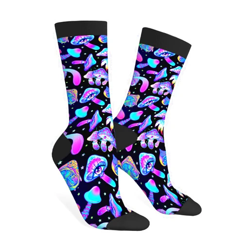 AOYEGO Octopuses Funny Socks Cartoon Octopus Tropical Novelty Casual Crew Socks Contrast Color Design for Women Men Gift