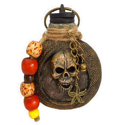 Shenruifa Halloween Pirate Skeleton Flask Stainless Steel Alcohol Drinking Flask Desktop Ornament Home Decorations (A)