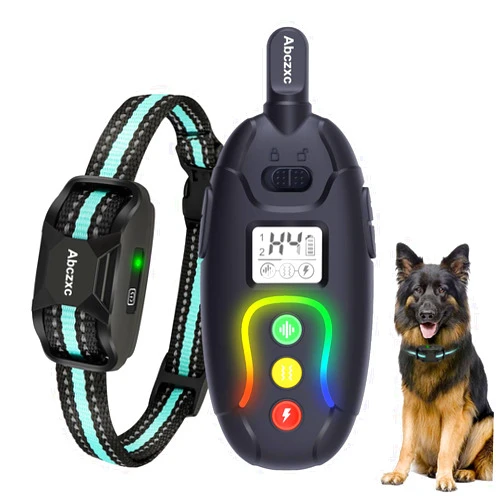 Abczxc Dog Training Collar with Remote 1200ft Control Range for Small to Medium Dogs 5-120 lbs IP67 Waterproof Collar with Beep (1-8) Shock (1-16) Vibration (1-99) Modes and Safety Lock (Black)