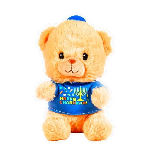 Rite Lite Hanukkah Teddy Bear - Chanukah Plush Toy, Perfect Chanukah Gift for Kids, Jewish Holiday Party Favors Decorations Goodie Bag Festival of Lights