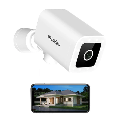 LaView 4MP Cameras for Home Security,270°View Range 2K Security Camera Outdoor with Starlight Color Night Vision,Audible Alarm,Human Detection,US Cloud & SD Card Storage,Compatible with Alexa