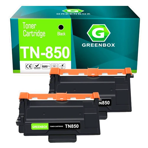 GREENBOX Compatible TN850 High Yield Toner Cartridge Replacement for Brother TN850 TN-850 TN820 TN-820 for DCP-L5500DN DCP-L5600DN MFC-L5700DW HL-L5000D MFC-L5800DW MFC-L5850DW Printer (2 Black)