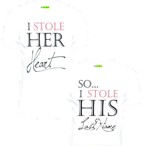 Picontshirt Matching Shirts for Couples, Set for Husband & Wife Anniversary, Wedding, Honeymoon T‑Shirts Gift