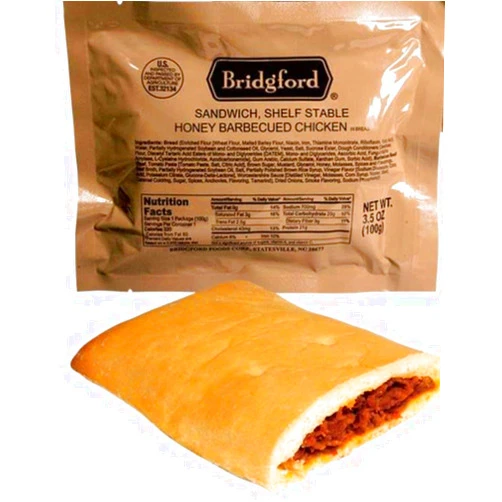 Z-Ration (Zombie MRE) Bridgford Sandwiches & Wraps - 6 pack - Z-Ration (Zombie MRE) MRE Survival Food Storage Ready To Eat Meals (Honey BBQ Chicken Sandwich - 6pk)