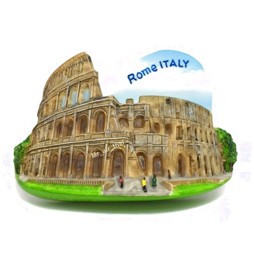 WitnyStore Tiny Roman Colosseum Ancient Amphitheatre in Rome Italy Southern Europe Tourist Attractions Resin Refrigerator Magnet Traveler Souvenir Gift Memento 3D Fridge Magnets